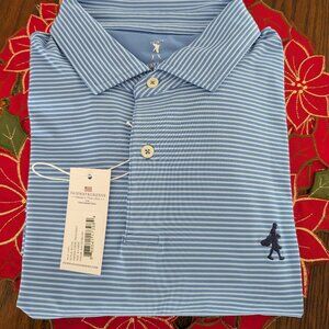New Fairway & Greene Owen Stripe Tech Men's Polo